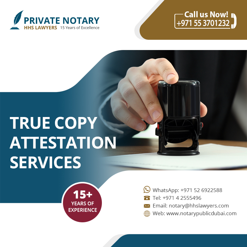 True Copy Attestation In Dubai