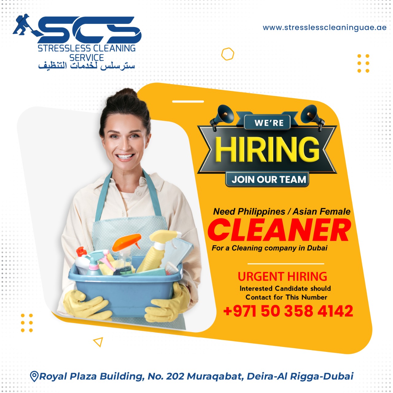 Hiring Cleaners Vacancy in Dubai