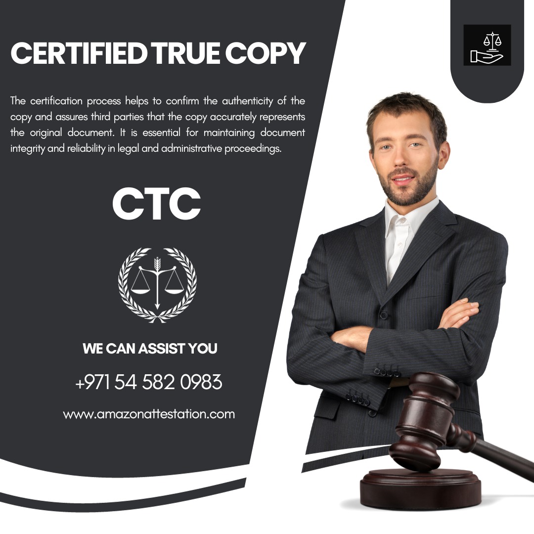 True Copy Attestation Service In Ajman