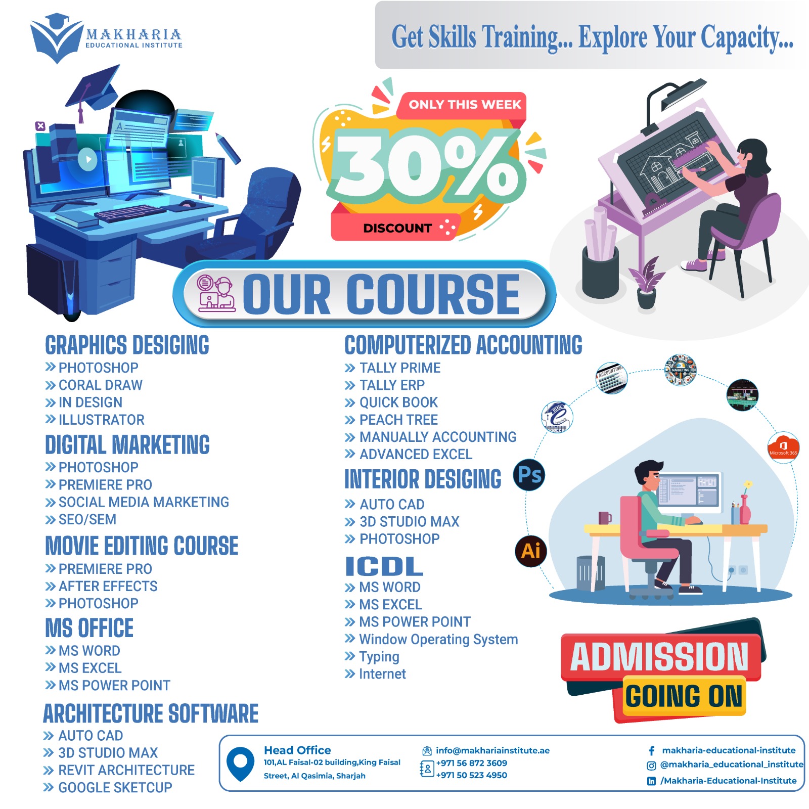 Unlock Your Tech Skills With Makharia Institute +971 56 872 3609